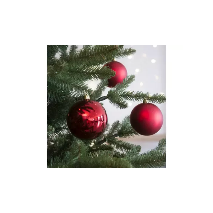Kaemingk Set di 4 palline di Natale rosse Ø 10 cm