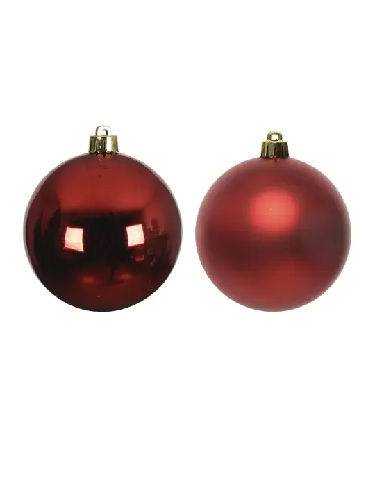 Set 4 Palline Rosse Assortite Ø10cm Kaemingk –...