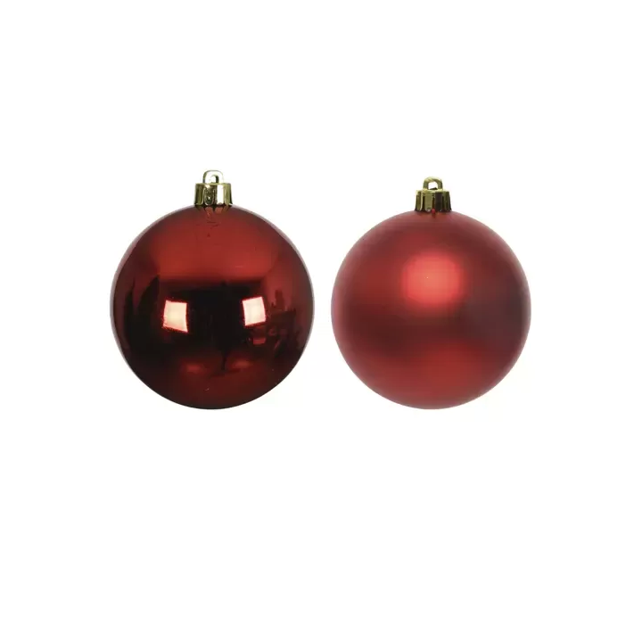 Kaemingk Set di 4 palline di Natale rosse Ø 10 cm