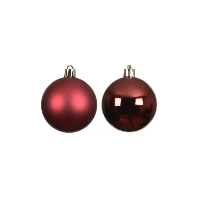 Set 4 Palline Sangue di Bue Ø10cm Kaemingk – Eleganza Natalizia Raffinata