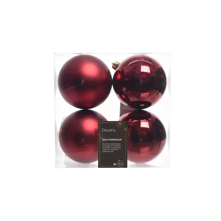 Kaemingk Set di 4 palline di Natale sangue di bue Ø 10 cm