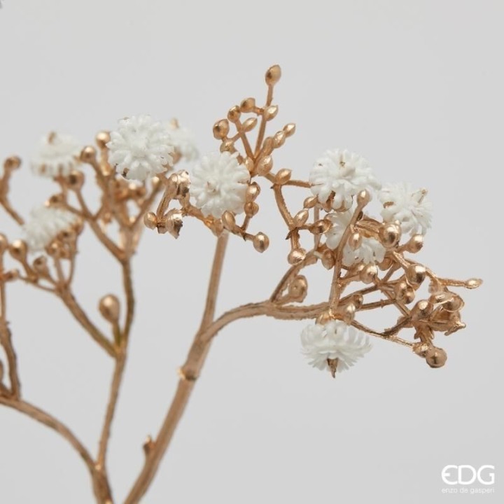 EDG Stelo di gypsophila oro con fiori bianchi alto 68 cm