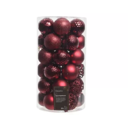 Kaemingk Set di 37 palline di Natale sangue di bue Ø 6 cm