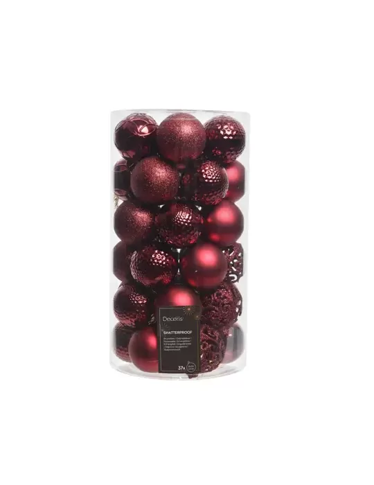 Set 37 Palline Natalizie Assortite Sangue di Bue Ø6 cm – Kaemingk