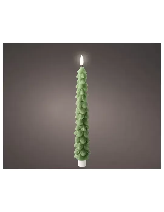Candela LED Alberello Natalizio Verde con Stoppino in Cera – Kaemingk