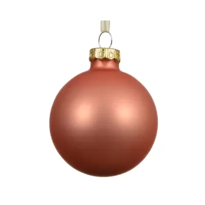 Pallina Natalizia in Vetro Opaca Arancio Ø10 cm – Kaemingk