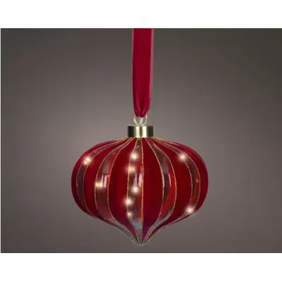 Micro LED Sfera Natalizia di Kaemingk – Rossa, 100 LED,...