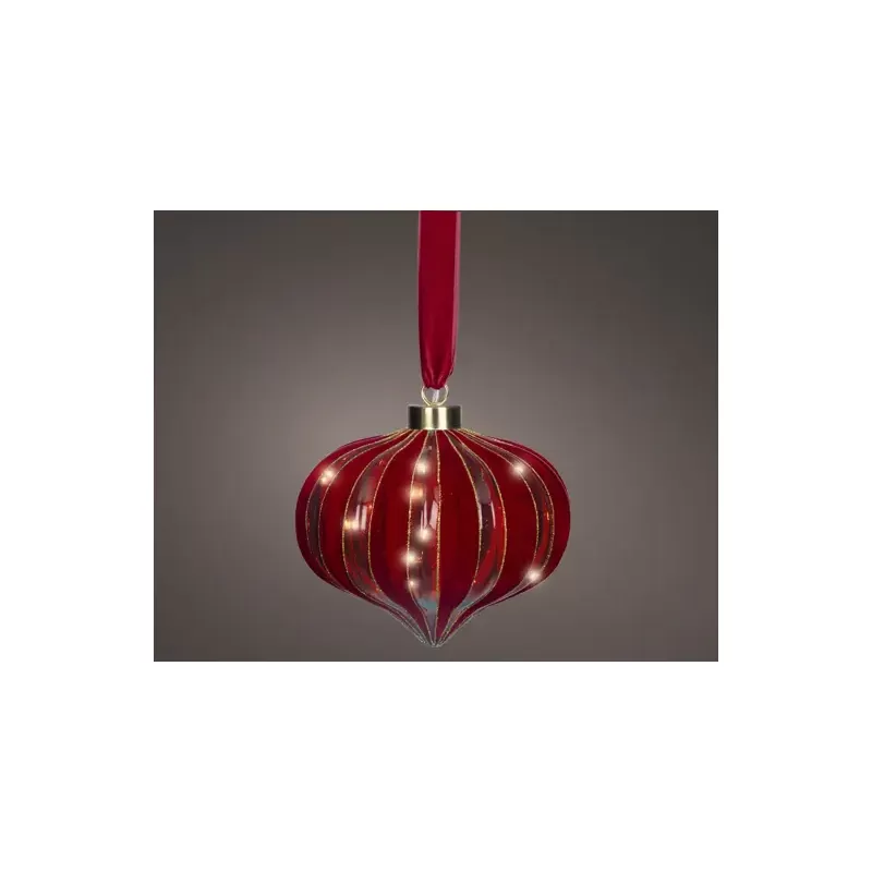 Micro LED Sfera Natalizia di Kaemingk – Rossa, 100 LED, D.20xH.21 cm