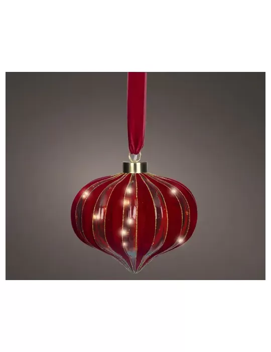 Micro LED Sfera Natalizia di Kaemingk – Rossa, 100 LED, D.20xH.21 cm