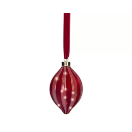 Kaemingk Oliva luminosa rossa 100 micro LED alta 21 cm
