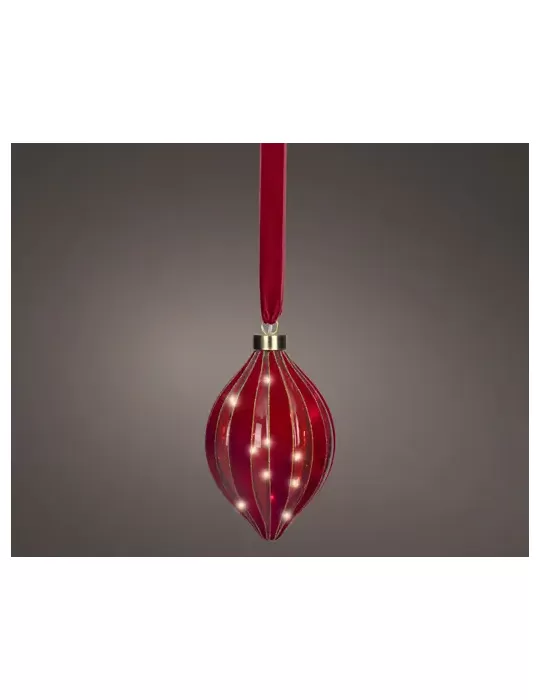 Micro LED Sfera Natalizia di Kaemingk – Rossa,...