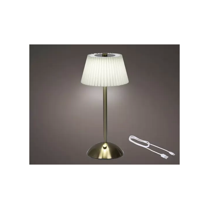 Kaemingk Lampada LED ricaricabile crema e oro 30,5 cm