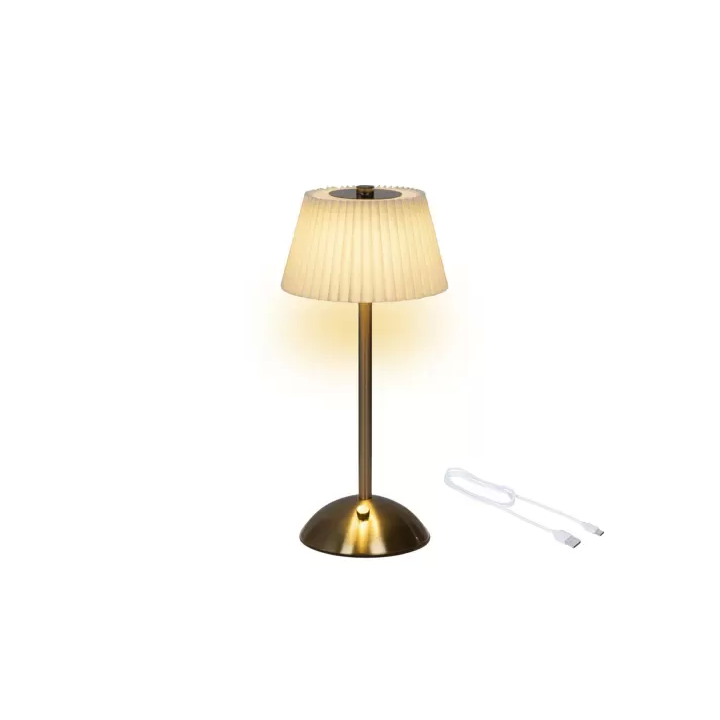 Kaemingk Lampada LED ricaricabile crema e oro 30,5 cm