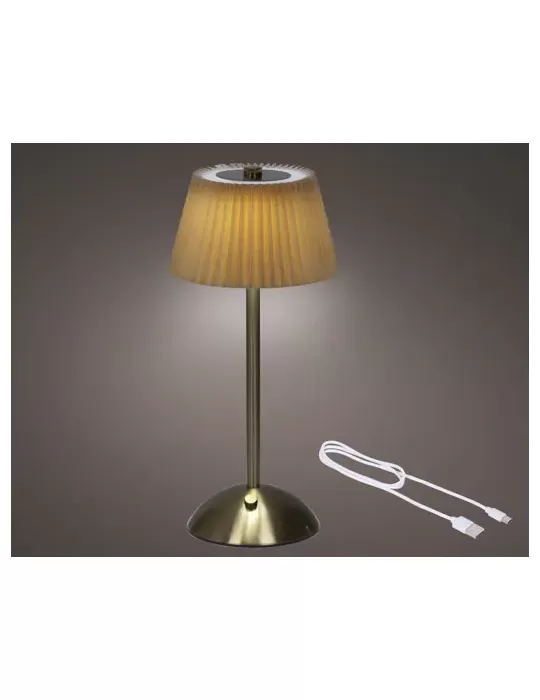 Lampada LED Ricaricabile di Kaemingk – Da Tavolo Arancio e Oro, D.15xH.30.5 cm