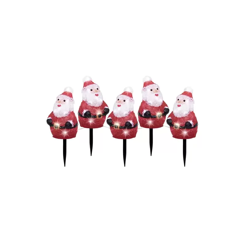 Set 5 Pali LED Babbo Natale di Kaemingk –...