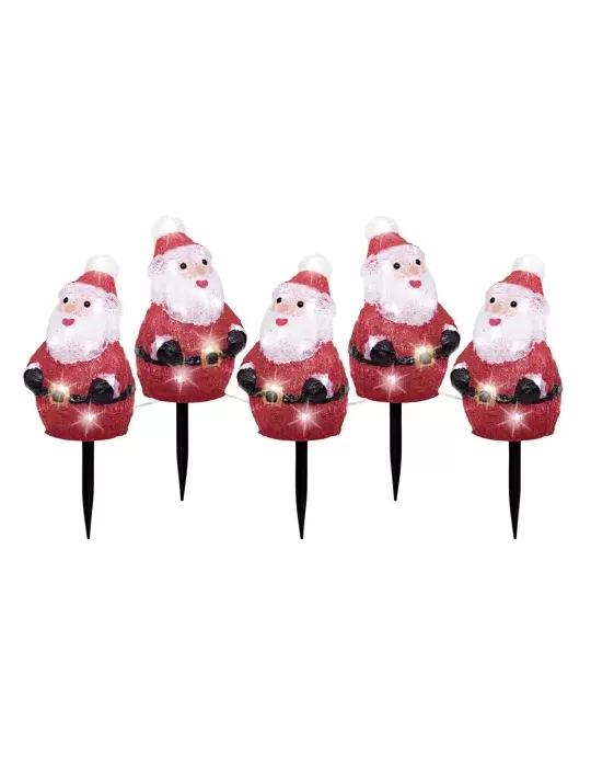 Set 5 Pali LED Babbo Natale di Kaemingk –...