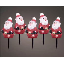 Kaemingk 5 paletti luminosi Babbo Natale alti 20,5 cm