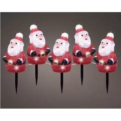Set 5 Pali LED Babbo Natale di Kaemingk – Decorazione...