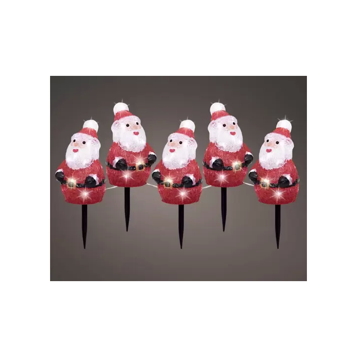Kaemingk 5 paletti luminosi Babbo Natale alti 20,5 cm