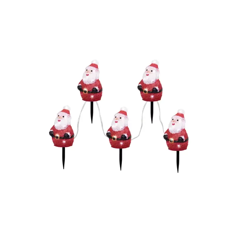 Set 5 Pali LED Babbo Natale di Kaemingk –...