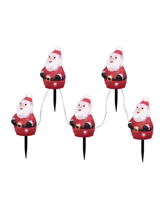 Set 5 Pali LED Babbo Natale di Kaemingk –...