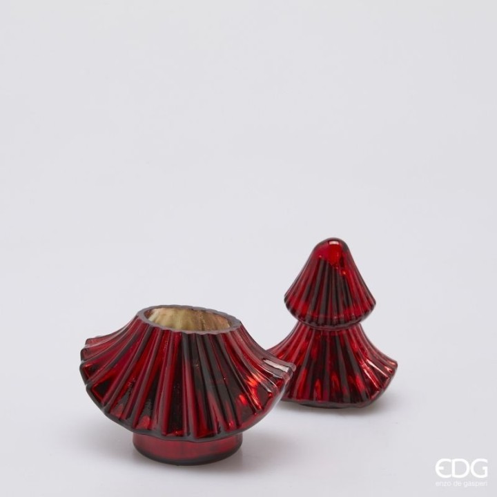EDG Candela Forest ad albero di Natale rossa alta 20 cm