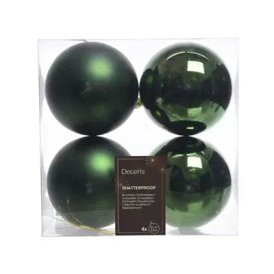 Set 4 Palline Natalizie Assortite Verdi – Kaemingk