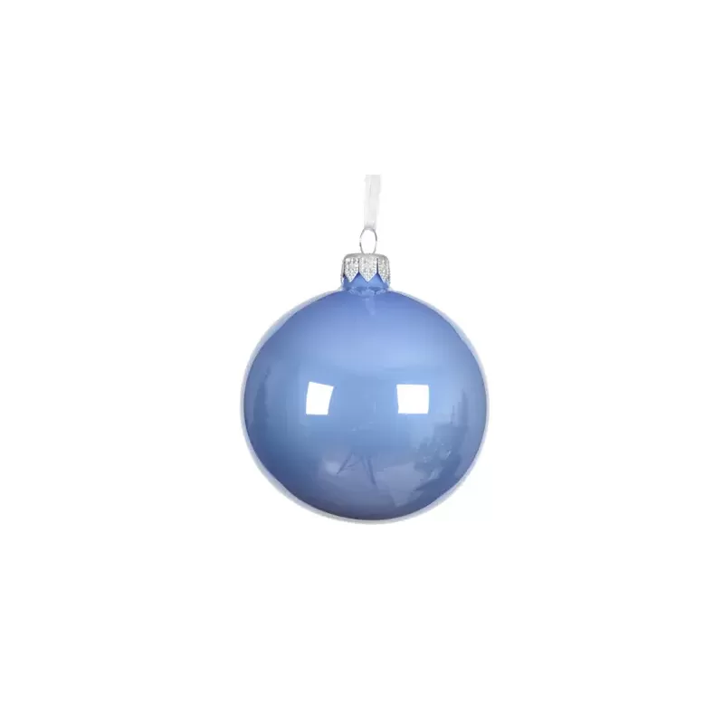 Pallina di Natale Smaltata Blu – Kaemingk