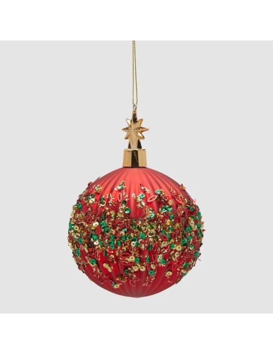 Pallina di Natale Mille Perle Rossa – EDG Enzo De Gasperi