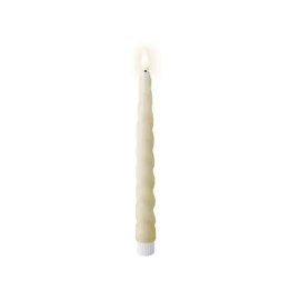 Kaemingk Candela LED intrecciata crema alta 24,5 cm