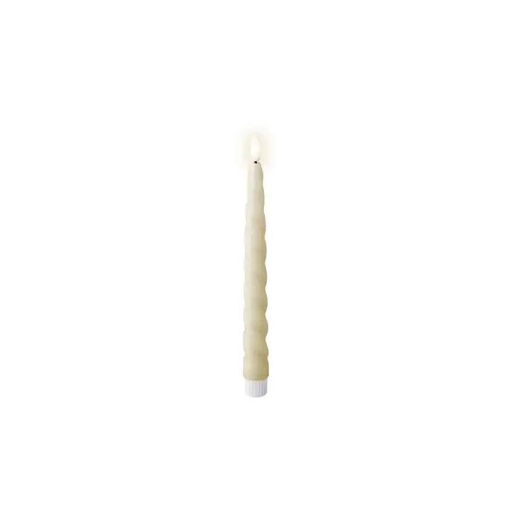 Kaemingk Candela LED intrecciata crema alta 24,5 cm