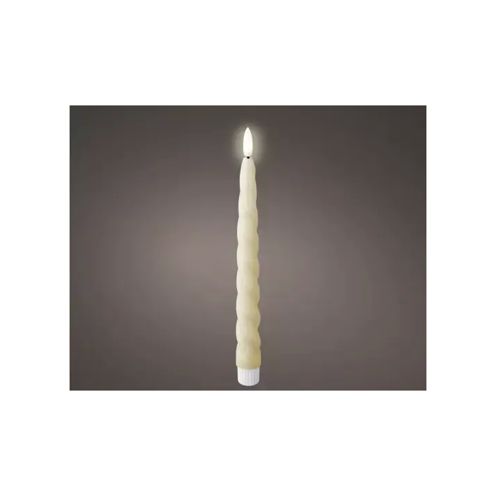 Kaemingk Candela LED intrecciata crema alta 24,5 cm