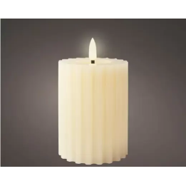 Kaemingk Candela LED intagliata crema alta 12,5 cm