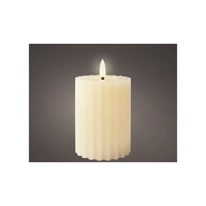 Kaemingk Candela LED intagliata crema alta 12,5 cm