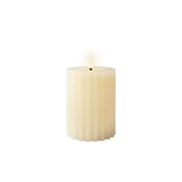 Kaemingk Candela LED intagliata crema alta 12,5 cm