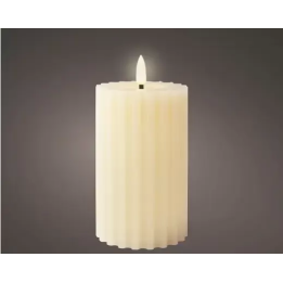 Kaemingk Candela LED intagliata crema alta 15 cm