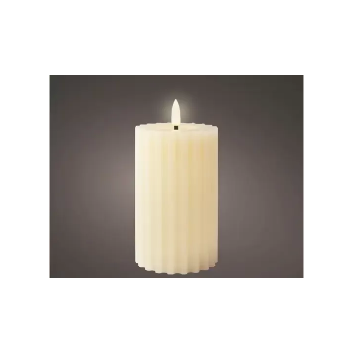 Kaemingk Candela LED intagliata crema alta 15 cm