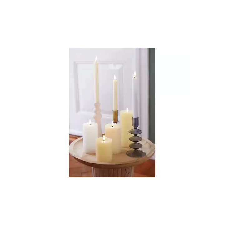Kaemingk Candela LED intagliata crema alta 15 cm