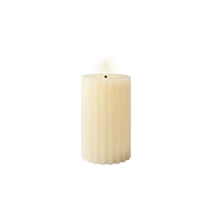 Kaemingk Candela LED intagliata crema alta 15 cm