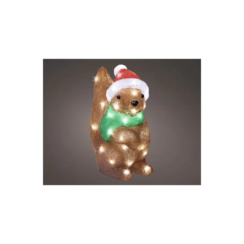 Scoiattolo LED Kaemingk in acrilico – 50 LED bianchi freddi da esterno