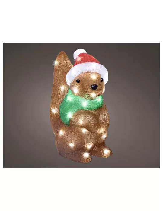 Scoiattolo LED Kaemingk in acrilico – 50 LED bianchi freddi da esterno