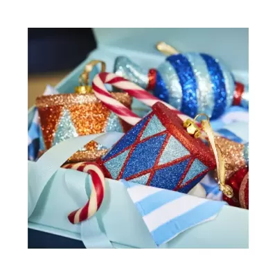 Tamburo Glitterato Blu – Decorazione Natalizia Kaemingk 2