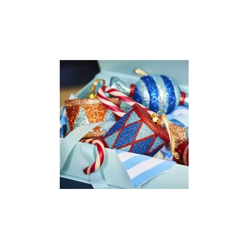 Tamburo Glitterato Blu – Decorazione Natalizia...