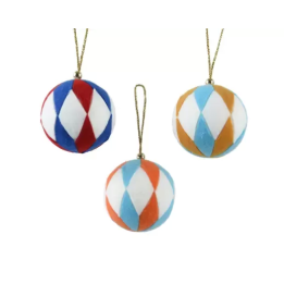 Kaemingk Pallina di Natale a rombi rossi e blu Ø 8 cm