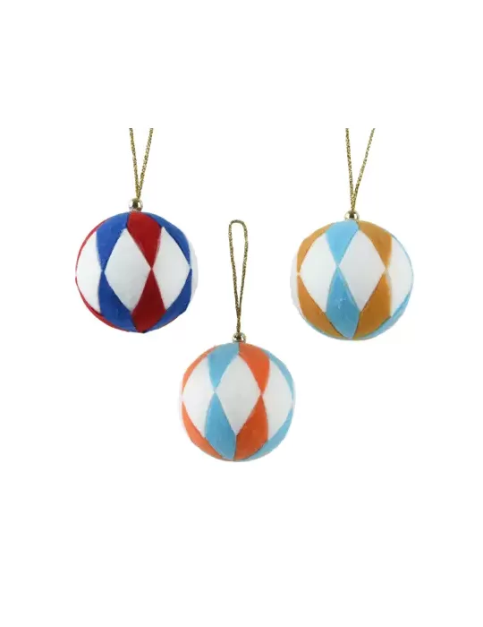 Pallina Natalizia Rombi Rossi e Blu Ø8 cm – Kaemingk