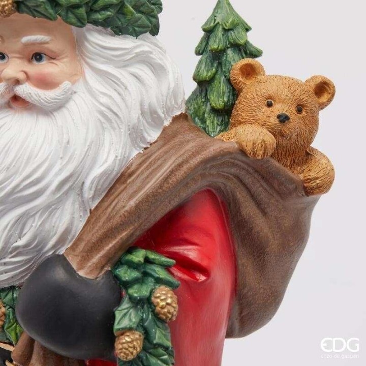 EDG Babbo Natale viandante in resina alto 47 cm