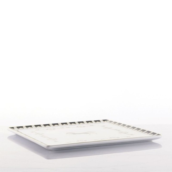 Weissestal Vassoio quadrato Neoclassico oro lungo 25,5 cm
