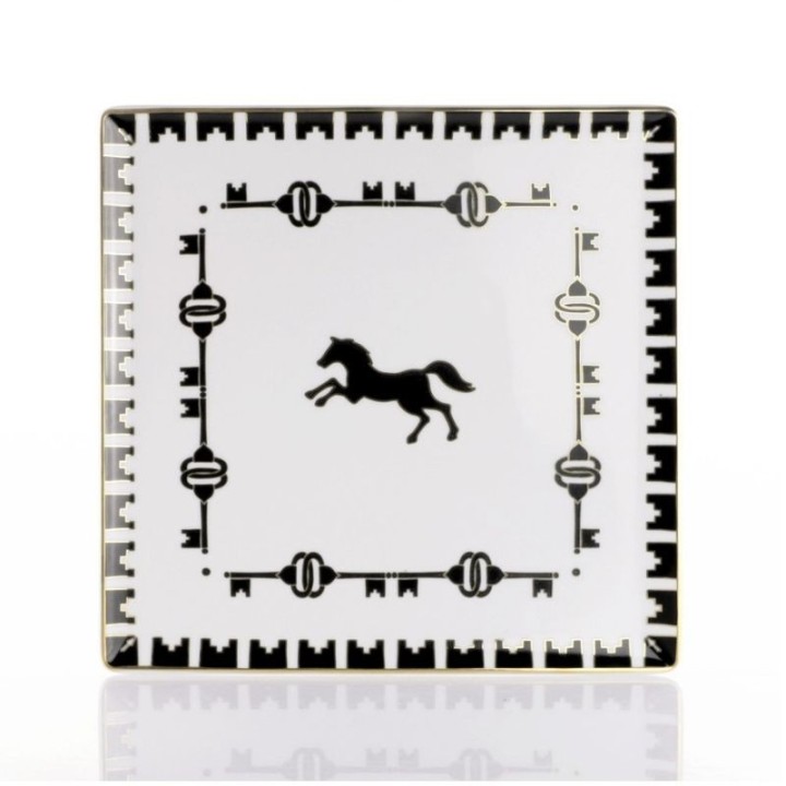 Weissestal Vassoio quadrato Neoclassico oro lungo 25,5 cm