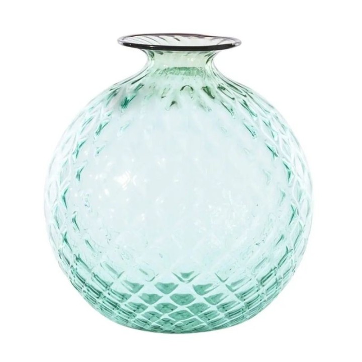Venini Vaso Monofiori Balloton verde menta alto 20,5 cm