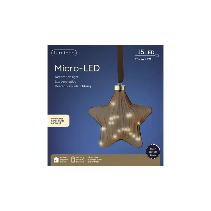 Kaemingk Stella da appendere a micro LED 20 × 20 cm